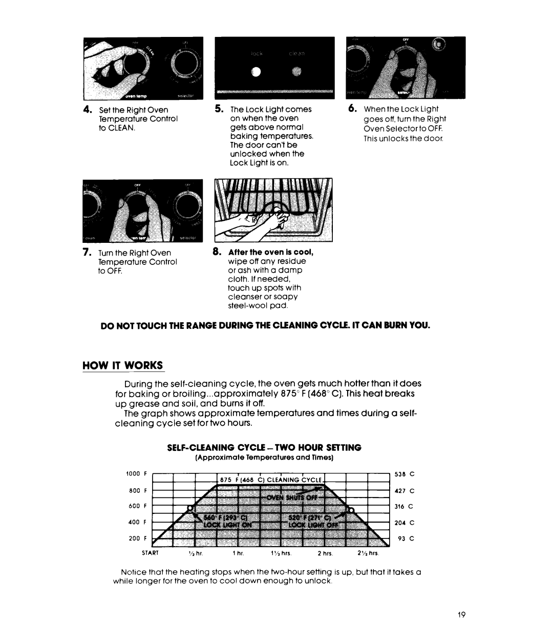 Whirlpool RF4900XL warranty HOW IT Works, Cycle, the oven gets much hotter than it does, 875 468 This heat Breaks Grease 