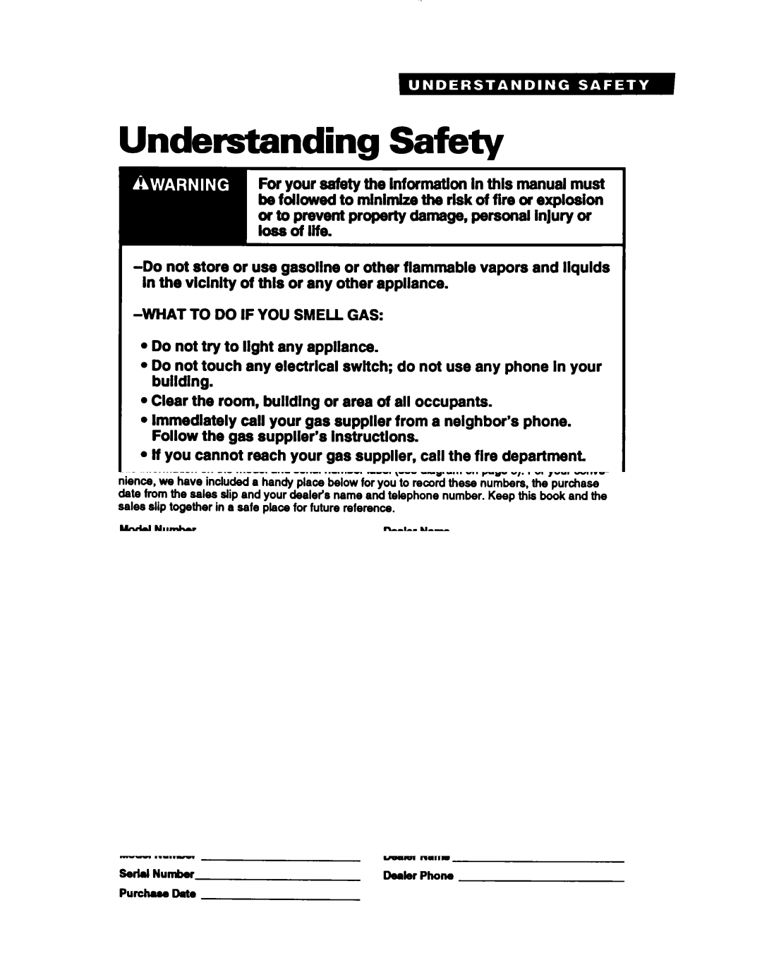 Whirlpool RGC3622B, REP3622B, REC3622B warranty Understanding Safety, What to do if YOU Smell GAS 