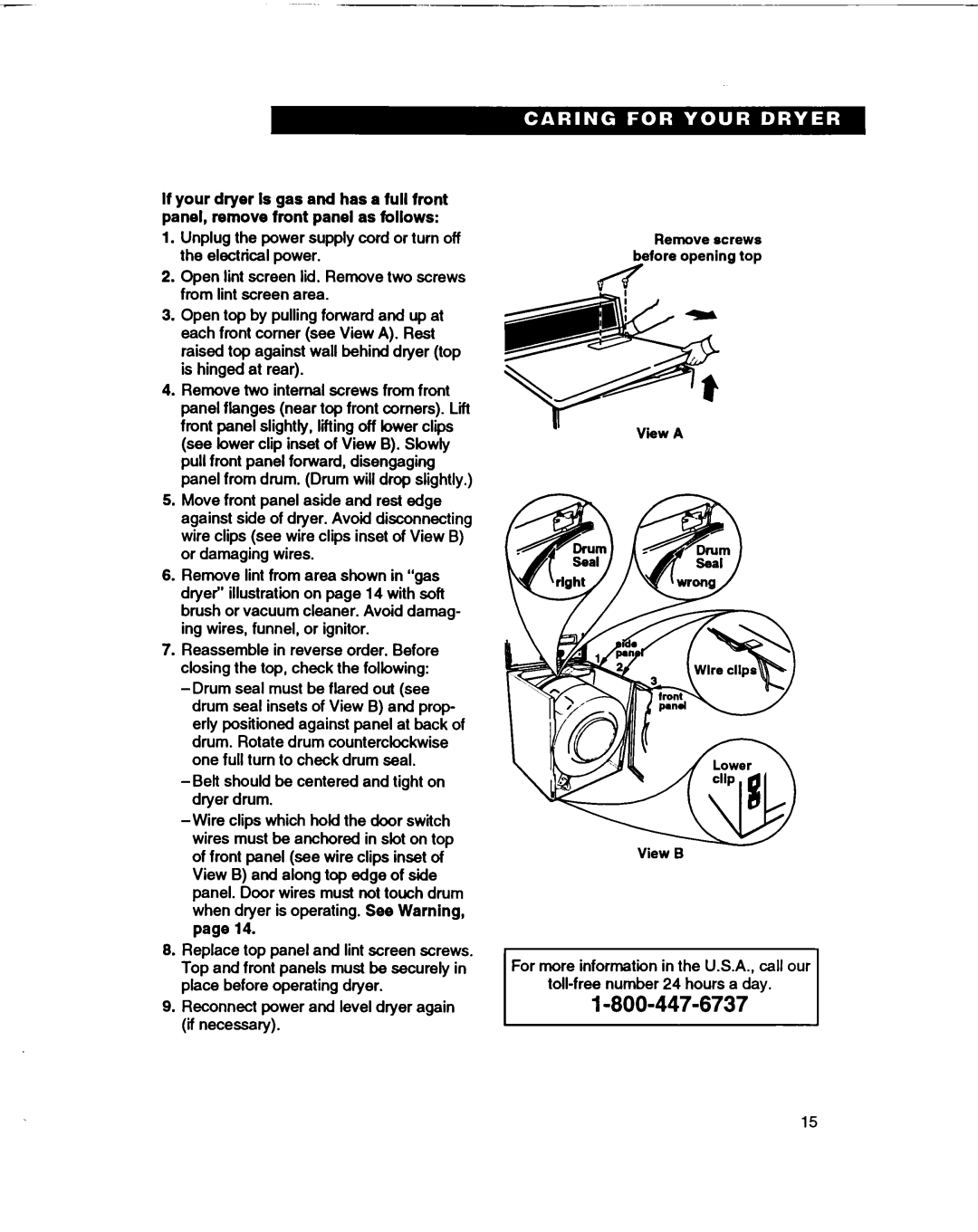 Whirlpool RGL4634BL2 warranty Remove screws before opening top 