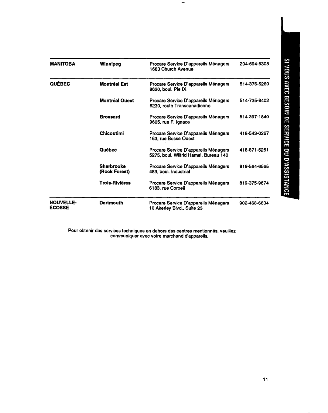 Whirlpool RH123A1 manual Nouvelle, Ecosse 