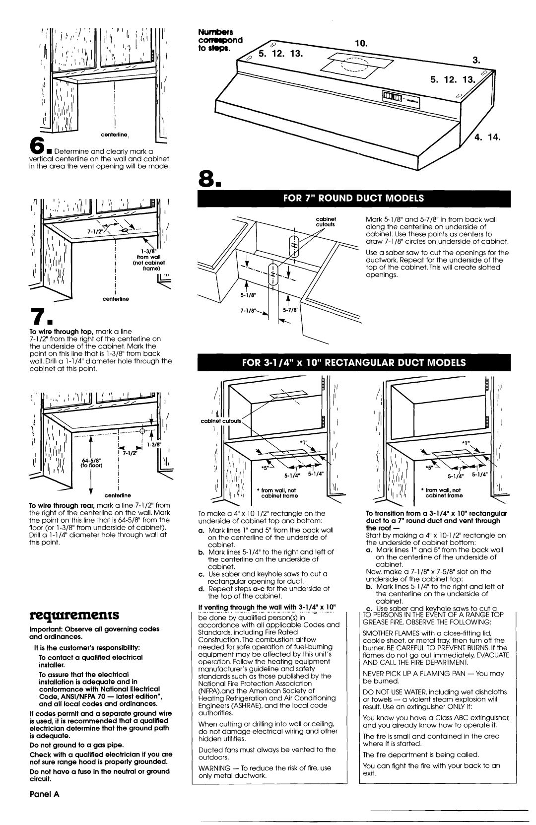 Whirlpool RH2600, RH2 300, RH2000 installation instructions Panel C, To wire through fop, mark o line 