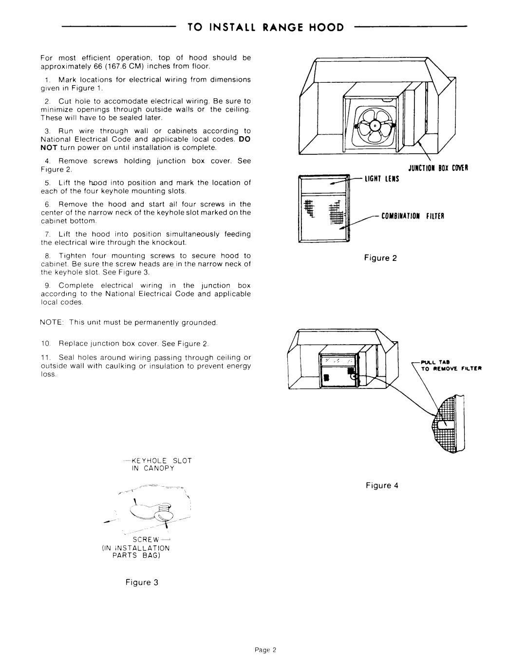 Whirlpool RH2600XL-1 manual To Install Range Hood 