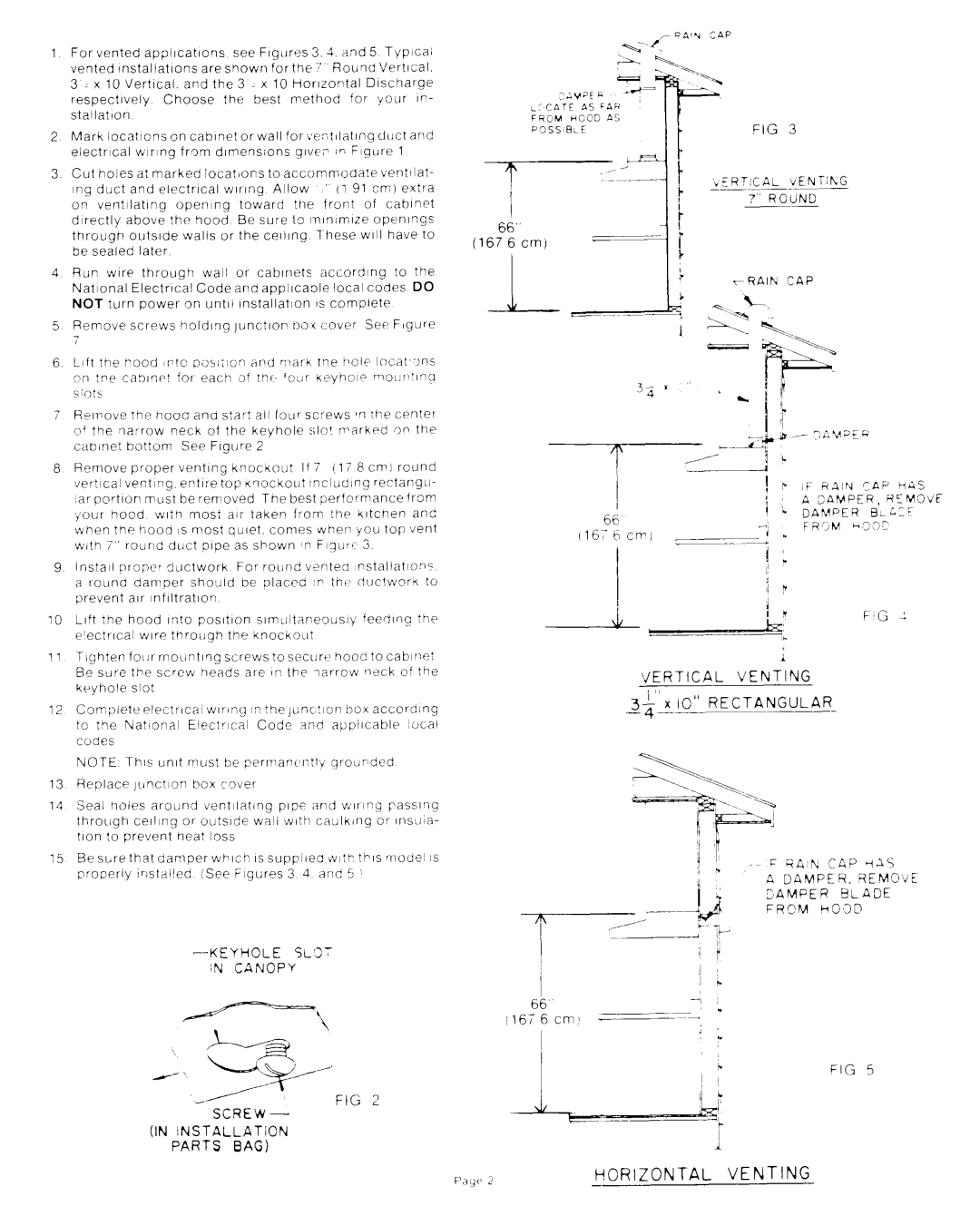 Whirlpool RH4930XL manual Horizontal Venting, Fig ? 