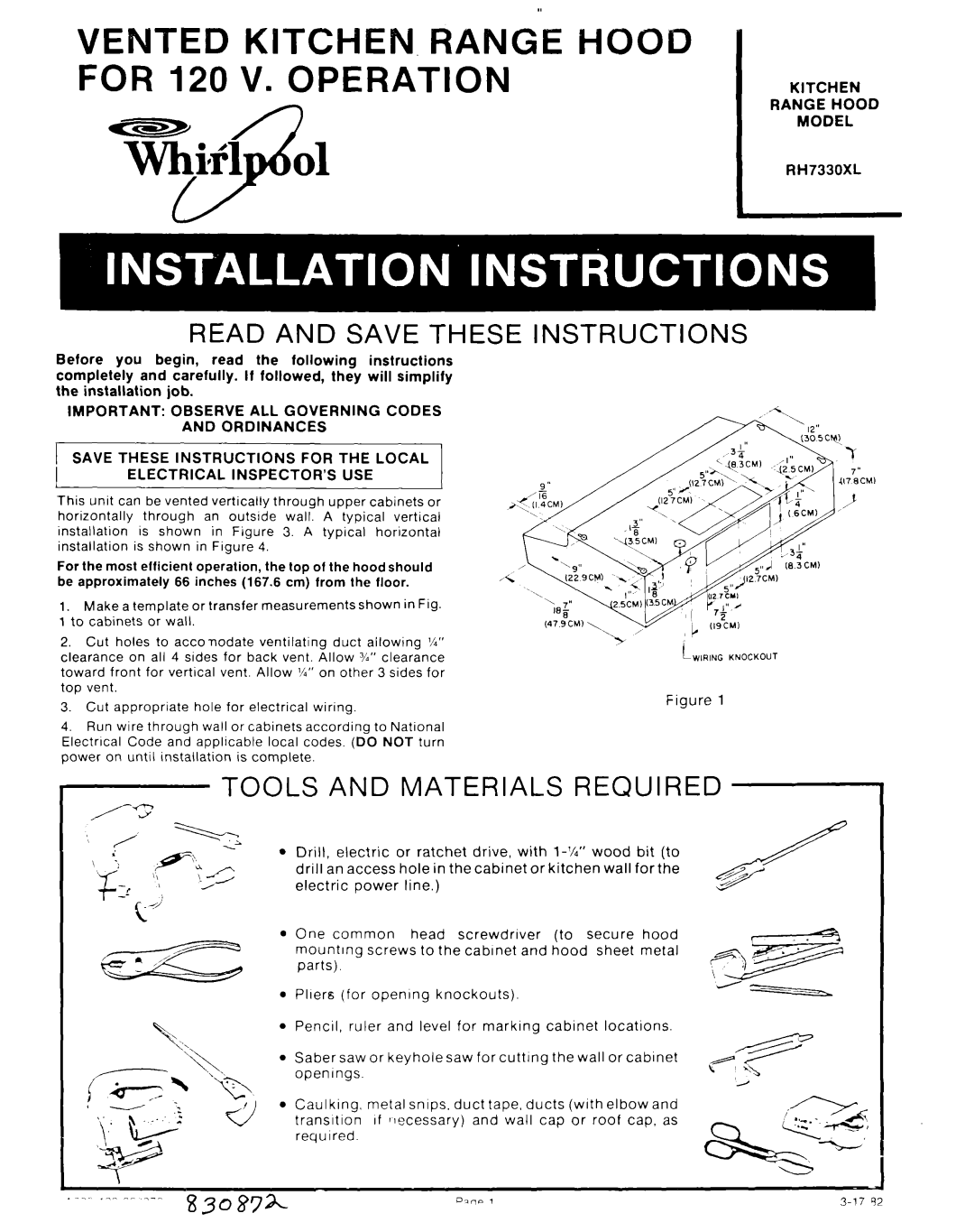 Whirlpool RH7330XL manual YKifl 01 4a 