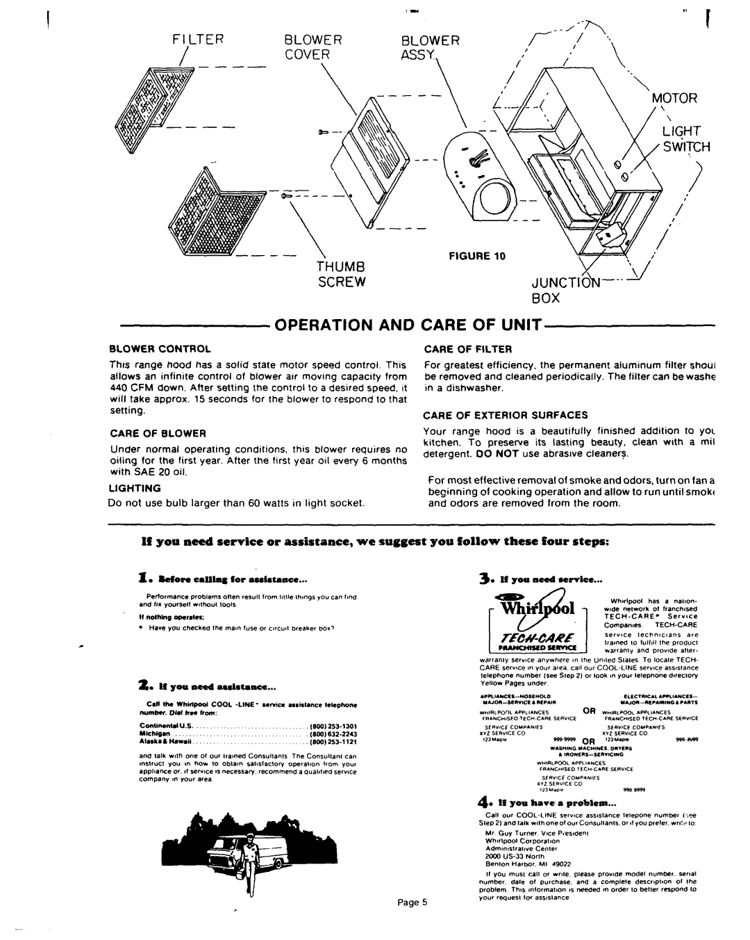 Whirlpool RH8300XLS manual Operation 