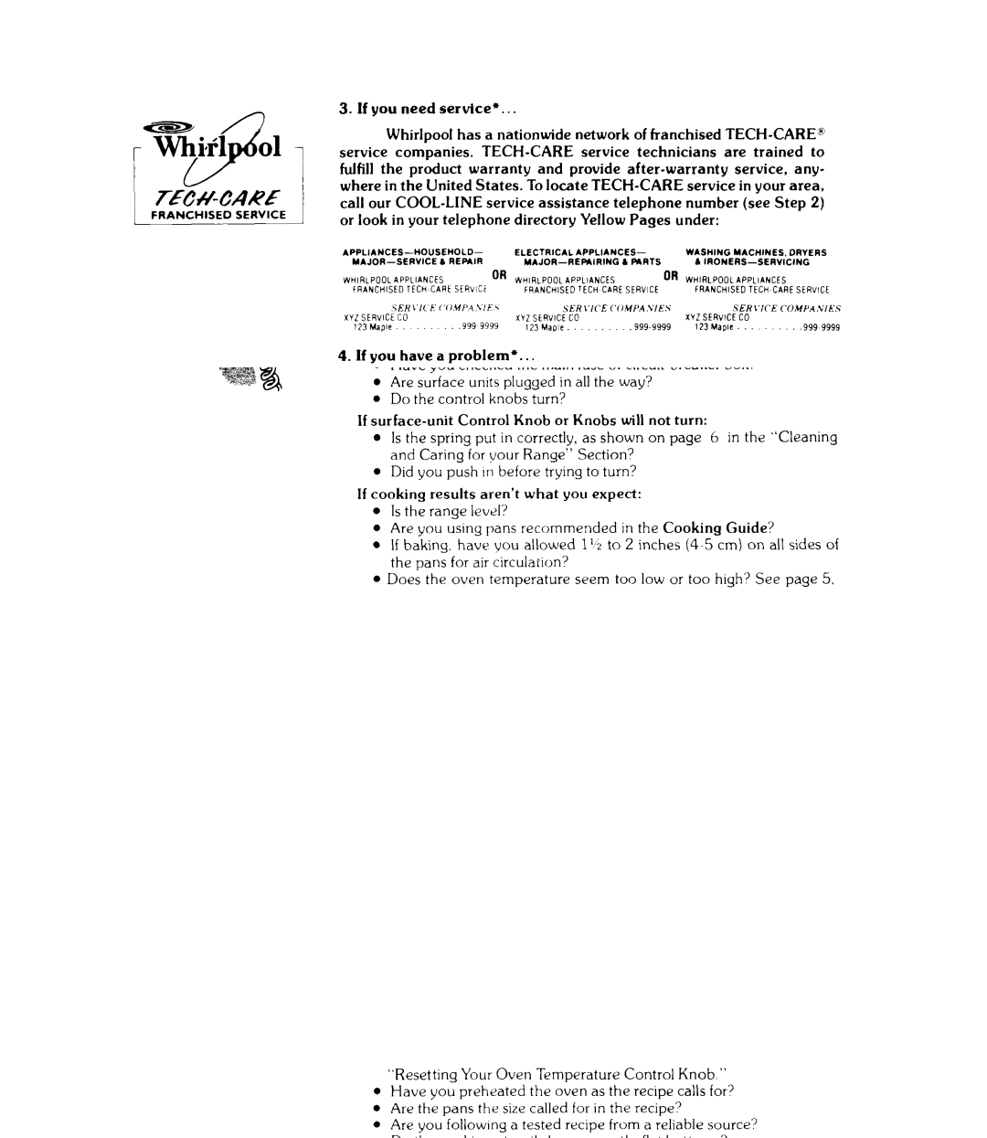 Whirlpool RJE-3000 manual If you need service, If you have a problem, Provide Model Numbers, To your, Assistance 