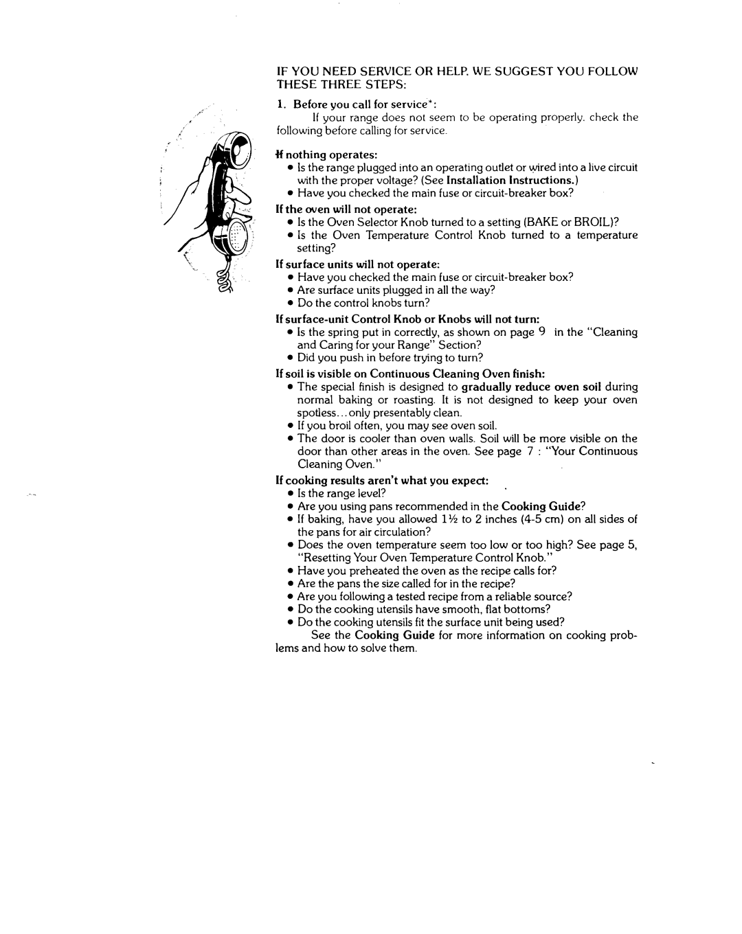 Whirlpool RJE-3300 manual Before you call for service, Tf nothing operates, If the oven will not operate 