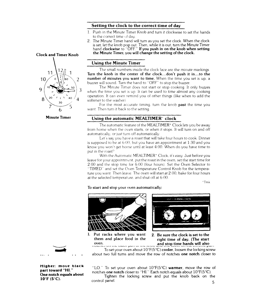 Whirlpool RJE-365B manual Using Automatic, Mealtimer’ 