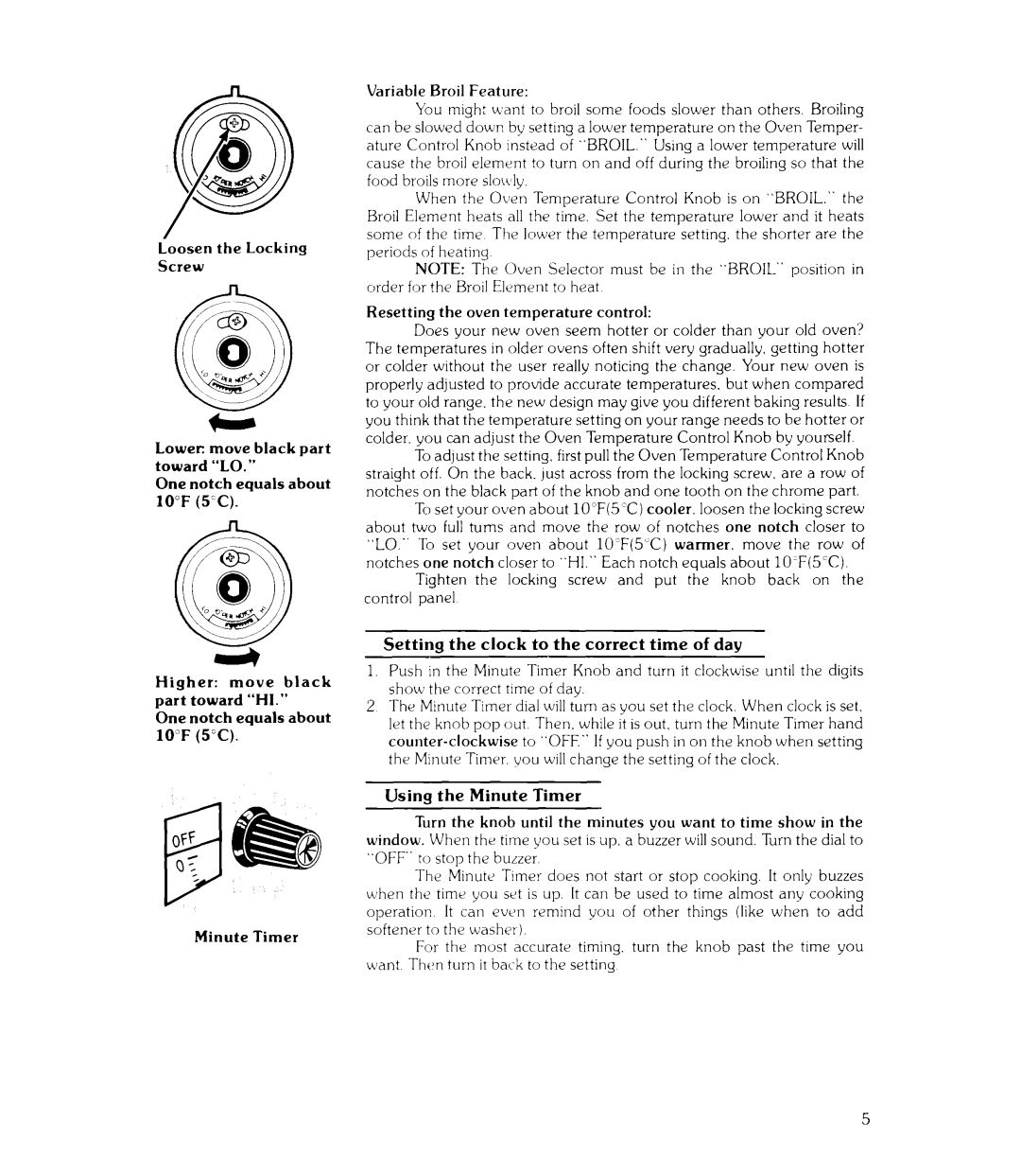 Whirlpool RJE-390P, RJE-395P manual Setting the clock to the correct time of day 