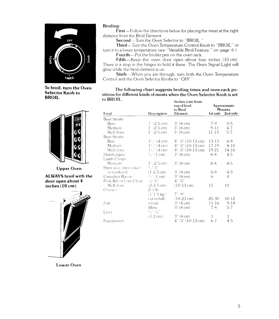 Whirlpool RJE-953PP manual Broil 