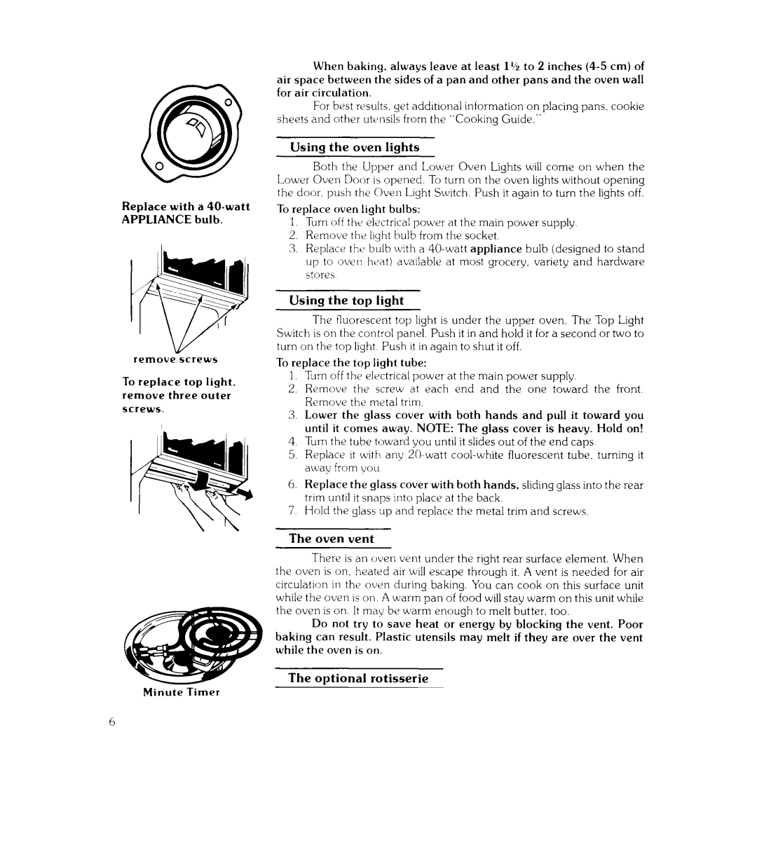 Whirlpool RJE-953PP manual Hold the glass up and replace the metal trim and screws 