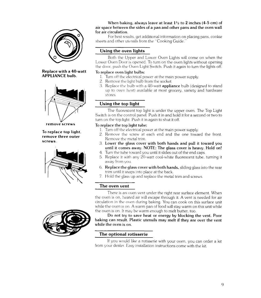 Whirlpool RJE-953PP manual Remove the light bulb from the socket 