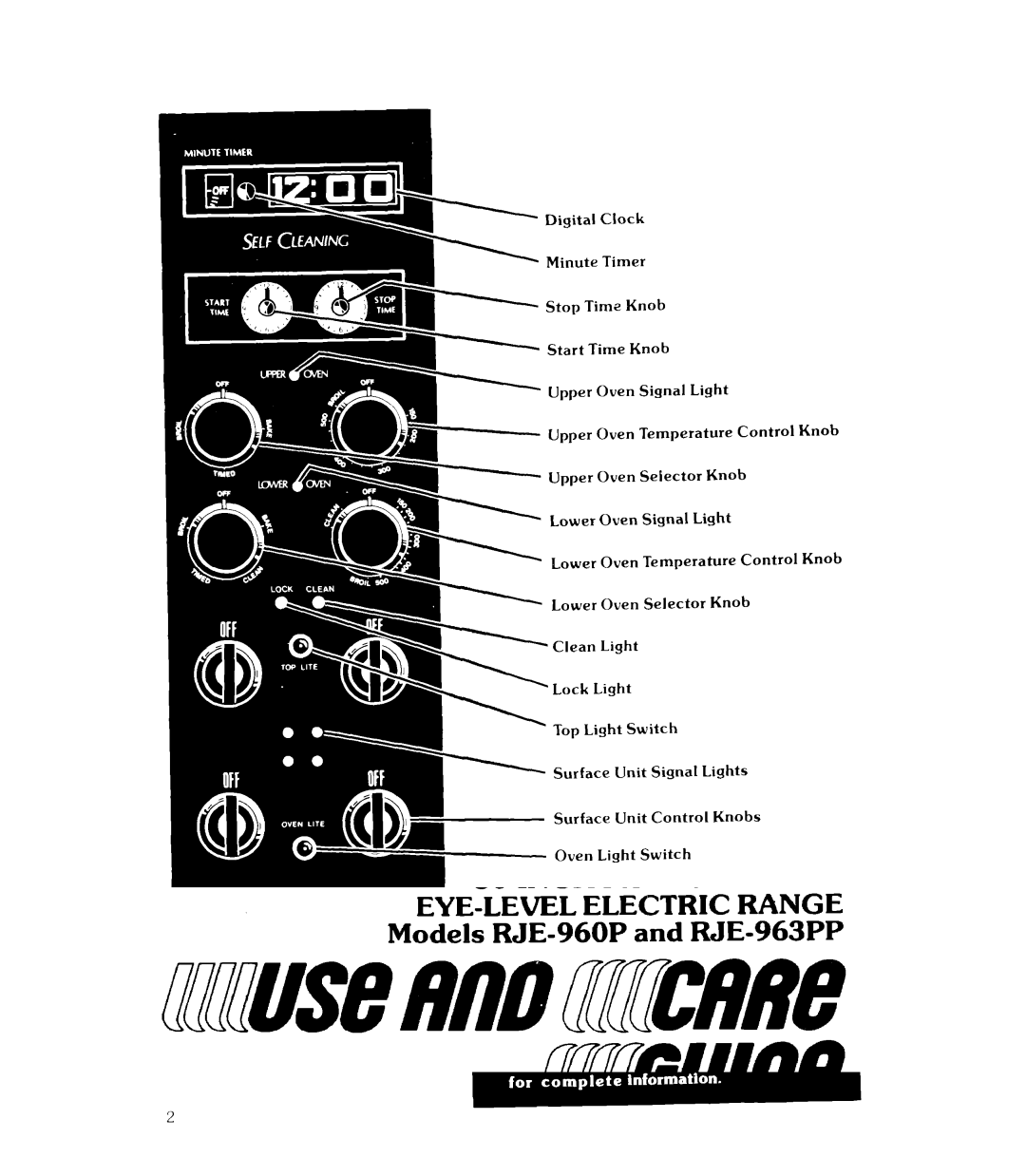 Whirlpool RJE-960P, RJE-963PP manual Clock 