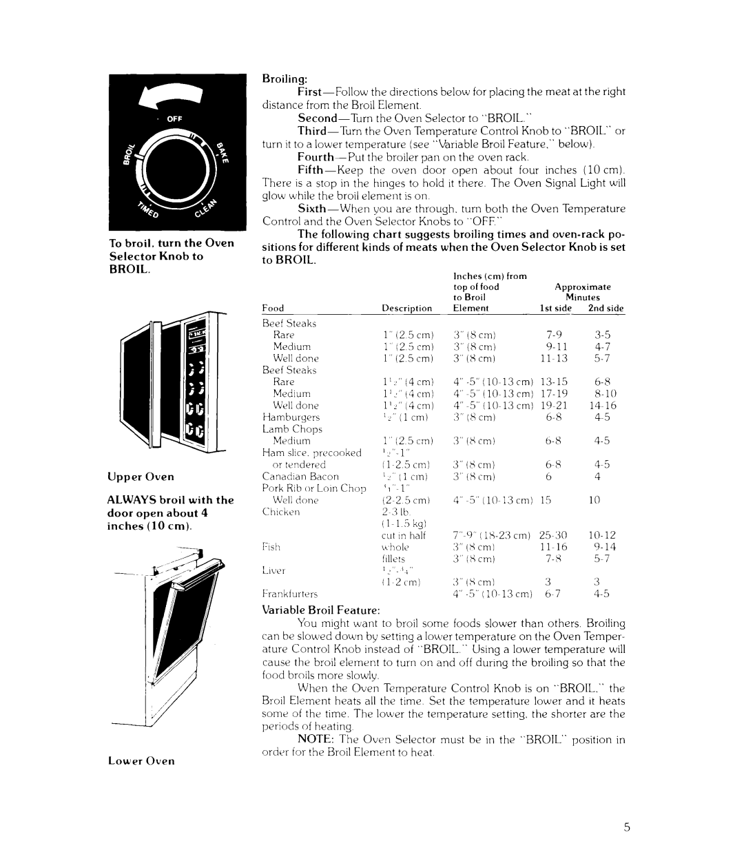 Whirlpool RJE-963PP 11-13, Hamburgers ‘2 1 cm Lamb Chops Medium 5 cm, ‘~-1, Ii cm, 10-12, Cut in half, FlSh Ii~tlole 