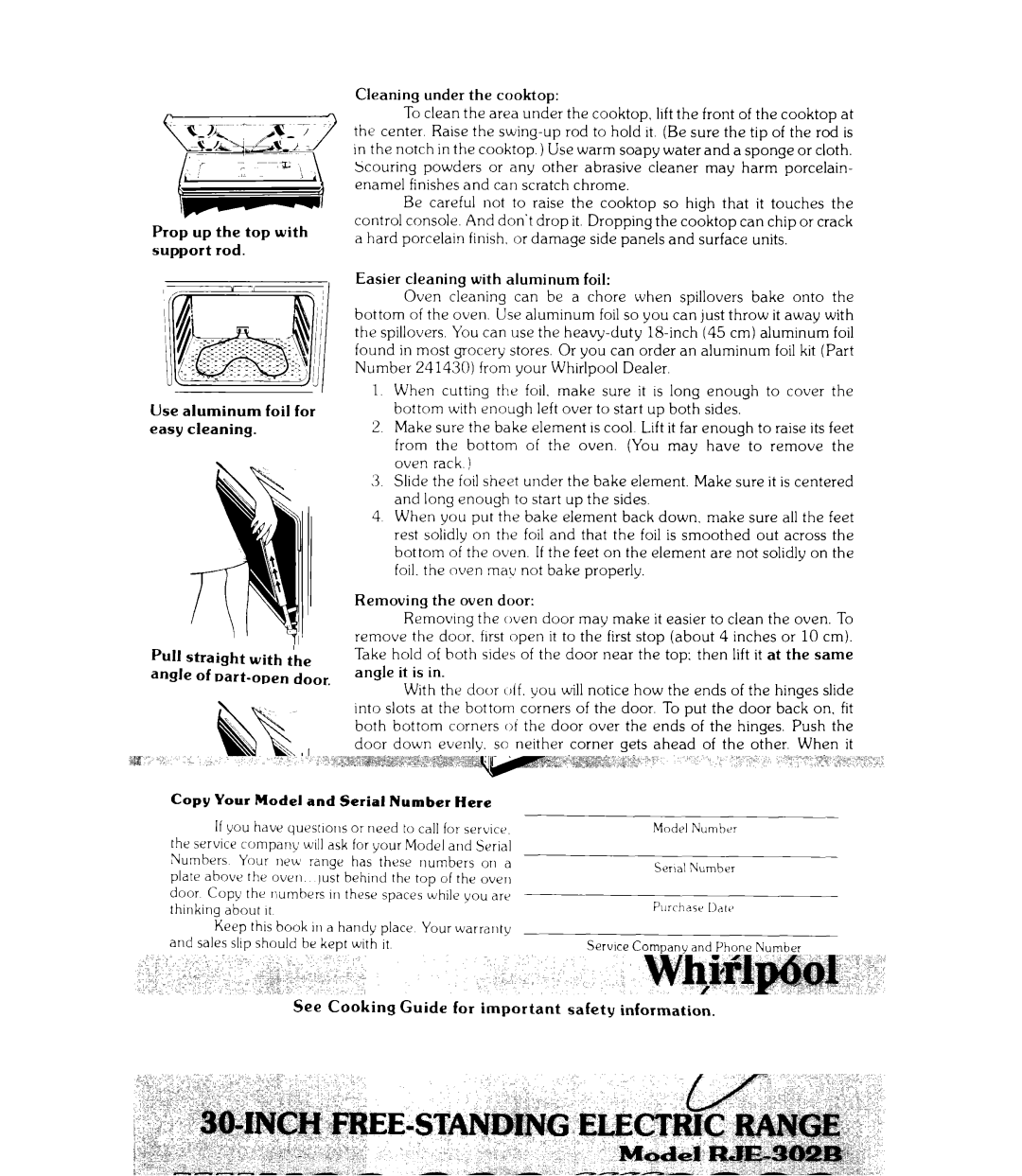 Whirlpool RJE302B warranty Pull to stop. Lift pull again 