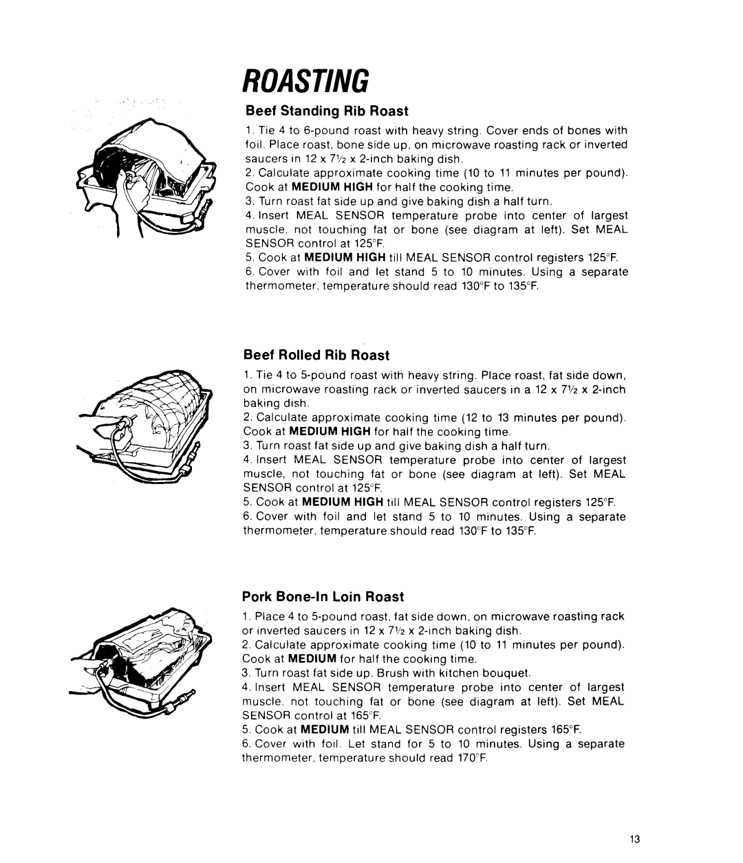 Whirlpool RJM 7500 manual Roasting 