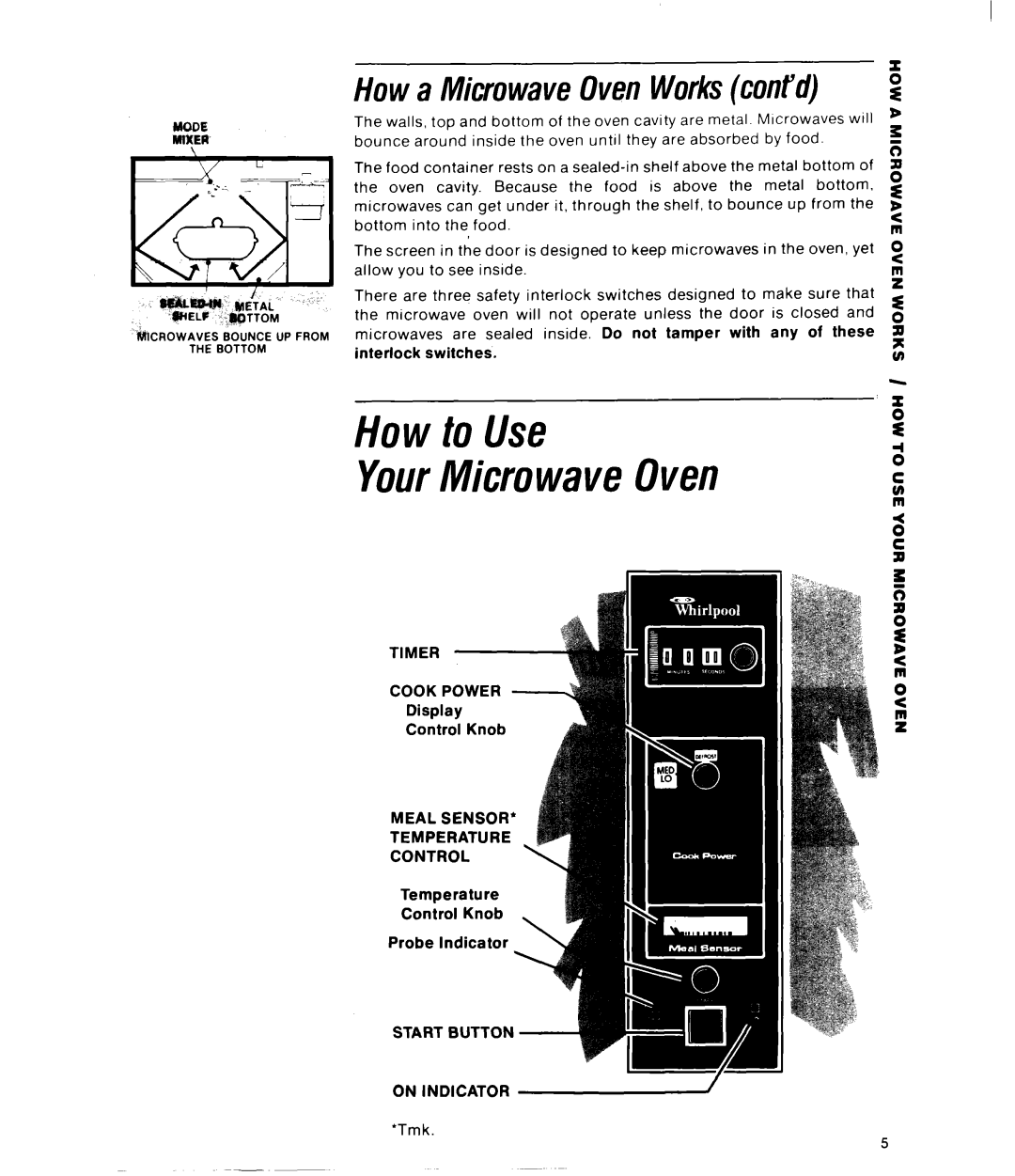 Whirlpool RJM 7500 manual How to Use YourMicrowaveOven 