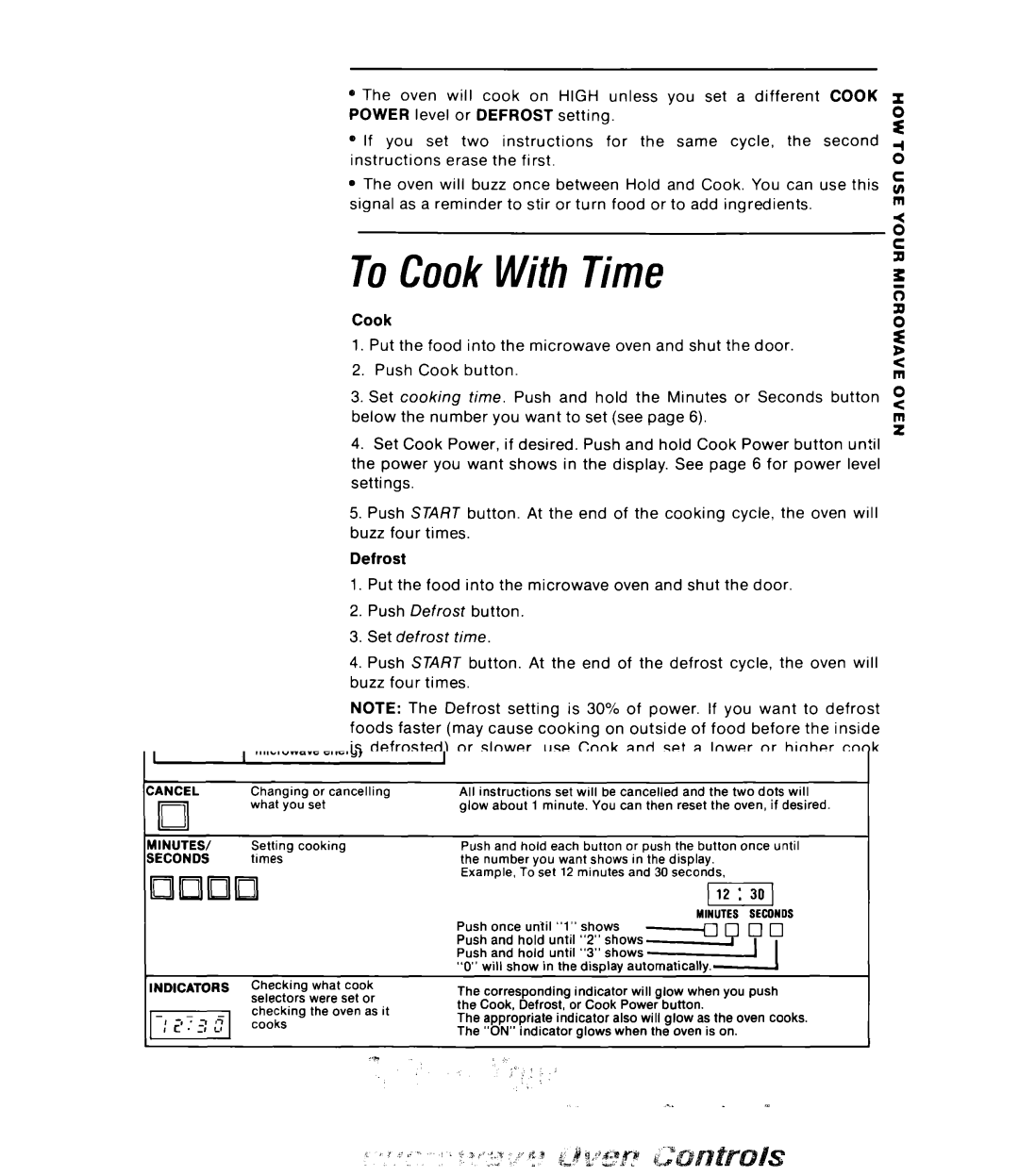 Whirlpool RJM 7600 manual To CookWith Time 