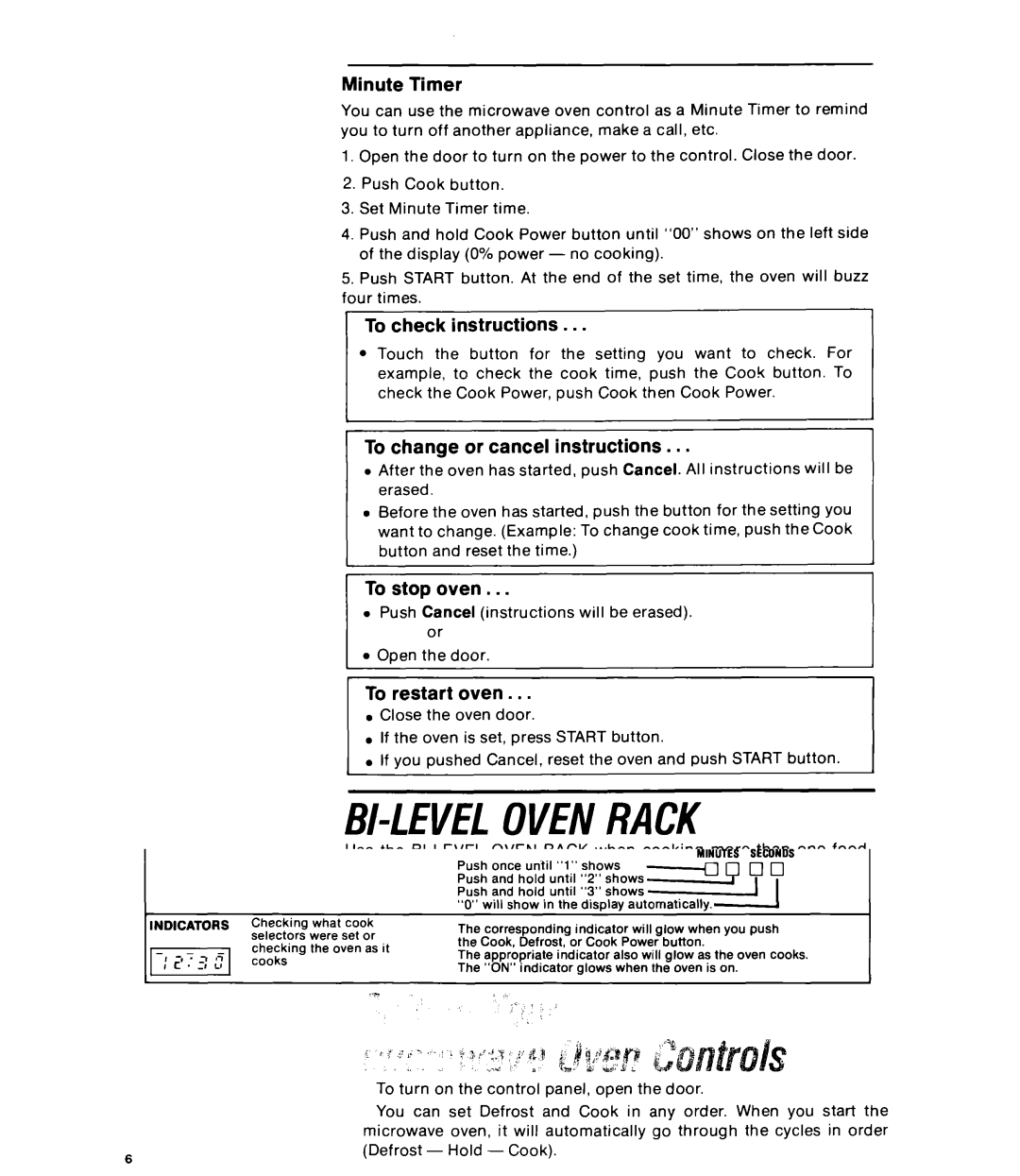 Whirlpool RJM 7600 manual Bi-Levelovenrack, Minute Timer 