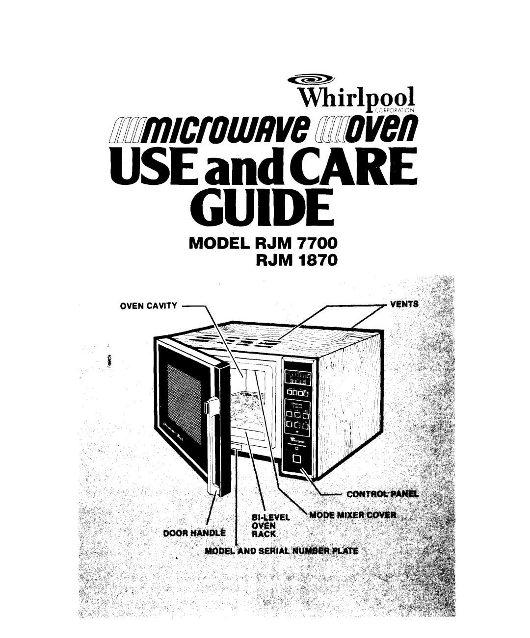 Whirlpool RJM 1870, RJM 7700 manual Guide 