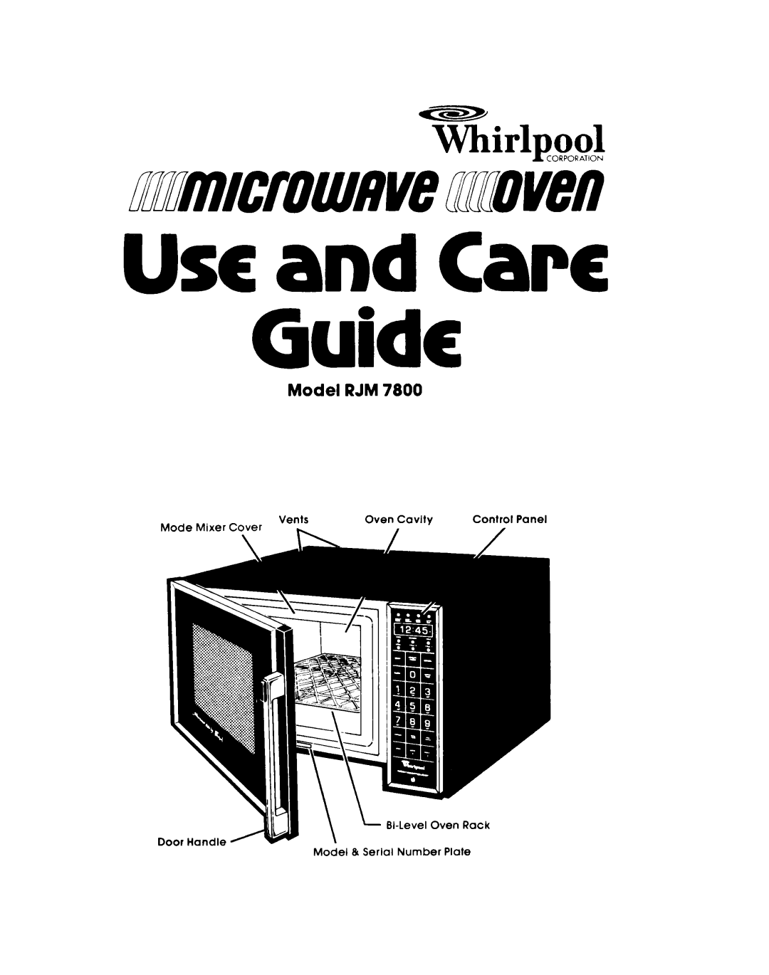 Whirlpool RJM 7800 manual Model RJM, Guide, Use and Care, ~irlpool 
