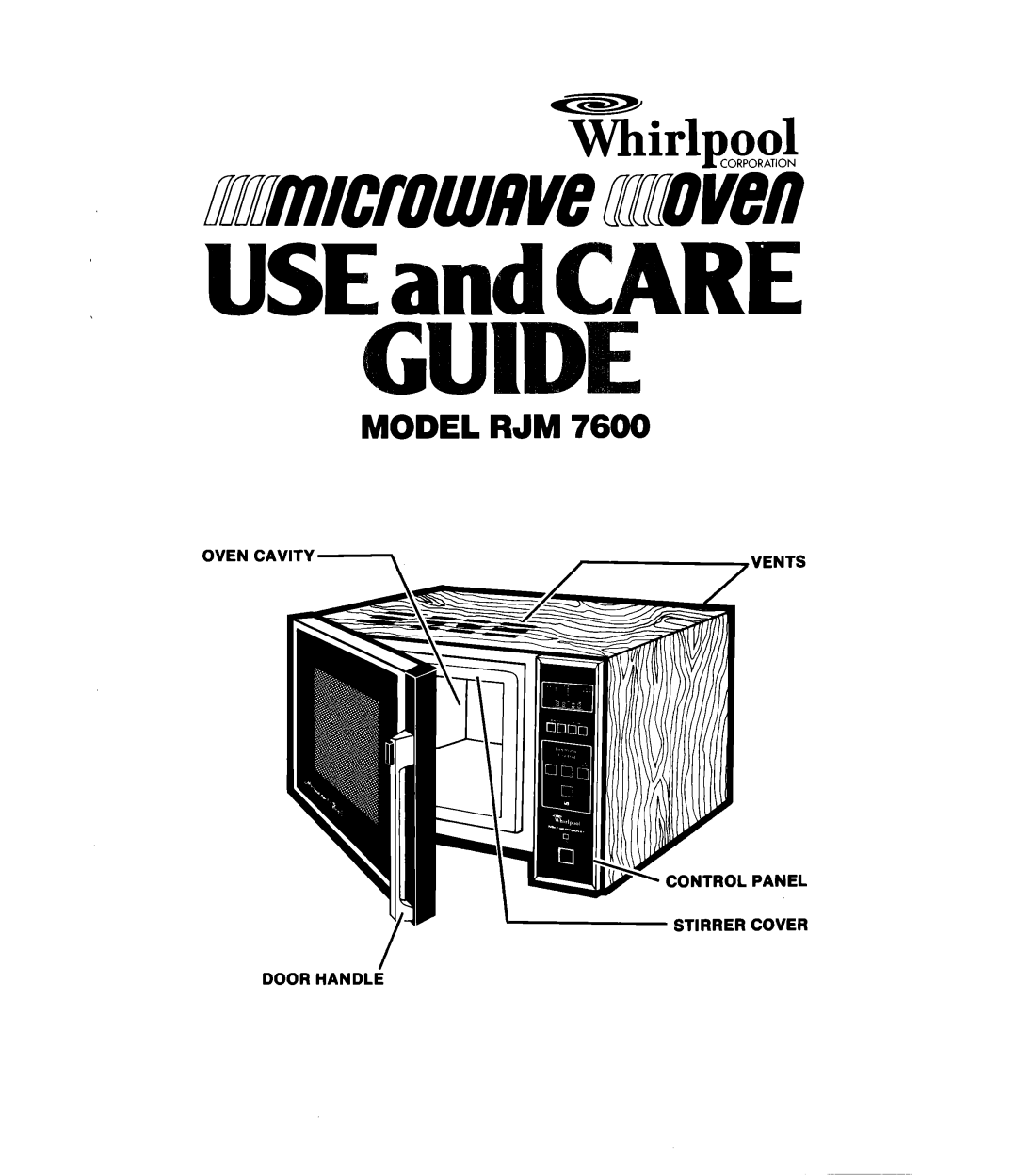 Whirlpool RJM7600 manual Mm~irow~vemoven 