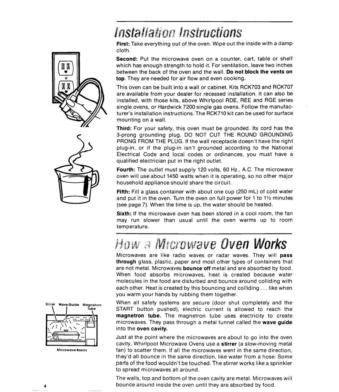 Whirlpool RJM7600 manual Start 