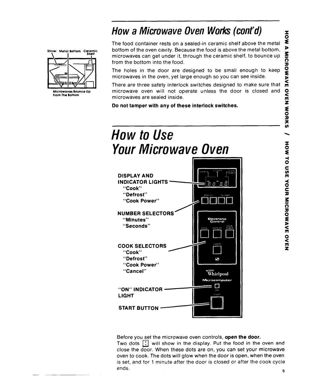 Whirlpool RJM7600 manual How to Use YourMicrowave Oven, Howa MicrowaveOvenWorksconpld 
