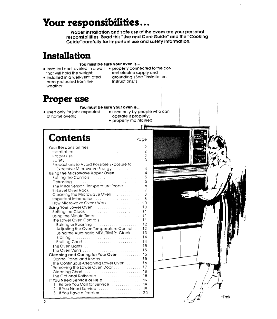 Whirlpool RM235PXK warranty Installation, Proper use, Contents 