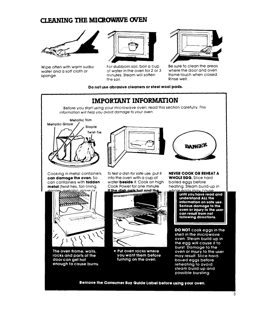 Whirlpool RM235PXK warranty Important Informktion 