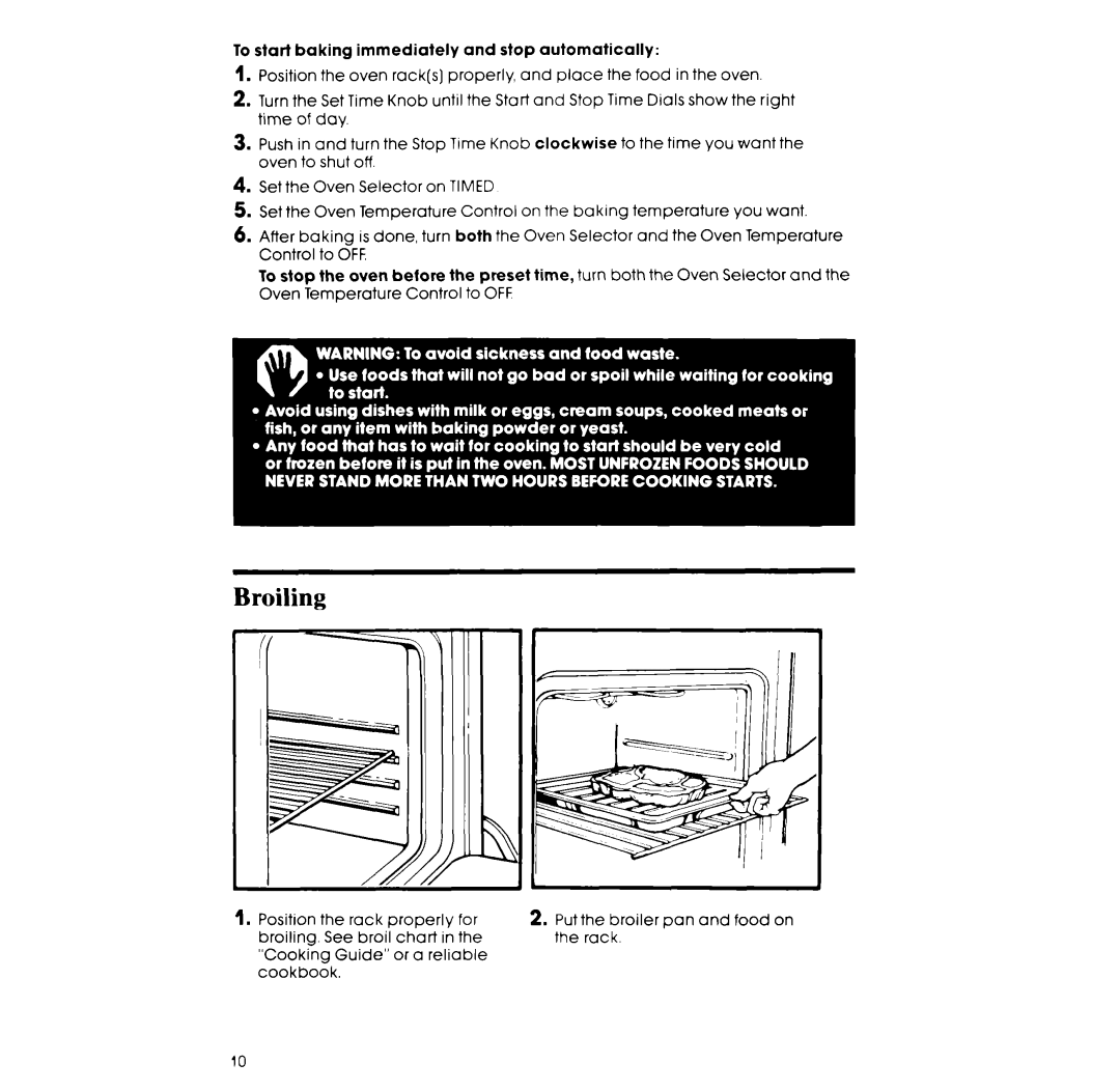 Whirlpool RM255PXP manual Broiling 