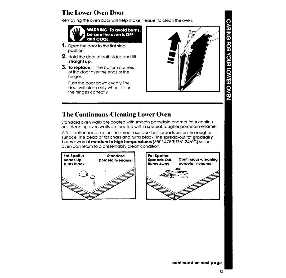 Whirlpool RM255PXP manual Lower Oven Door 