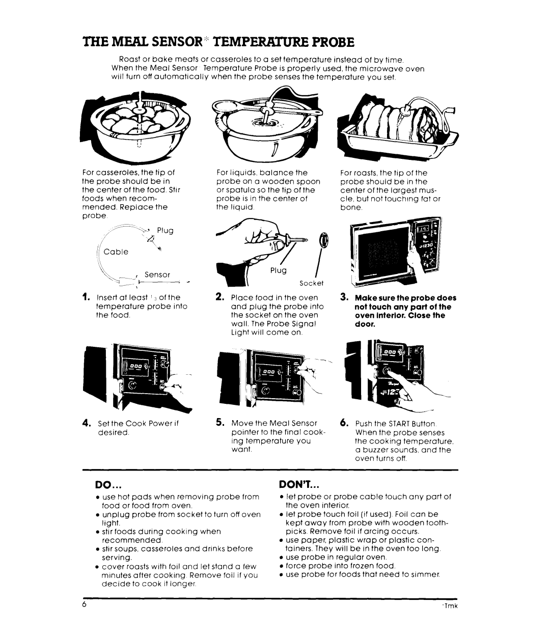Whirlpool RM275PXK warranty The Meal Sensor” Temperature Probe, Don’T, fk Sensor , _ 