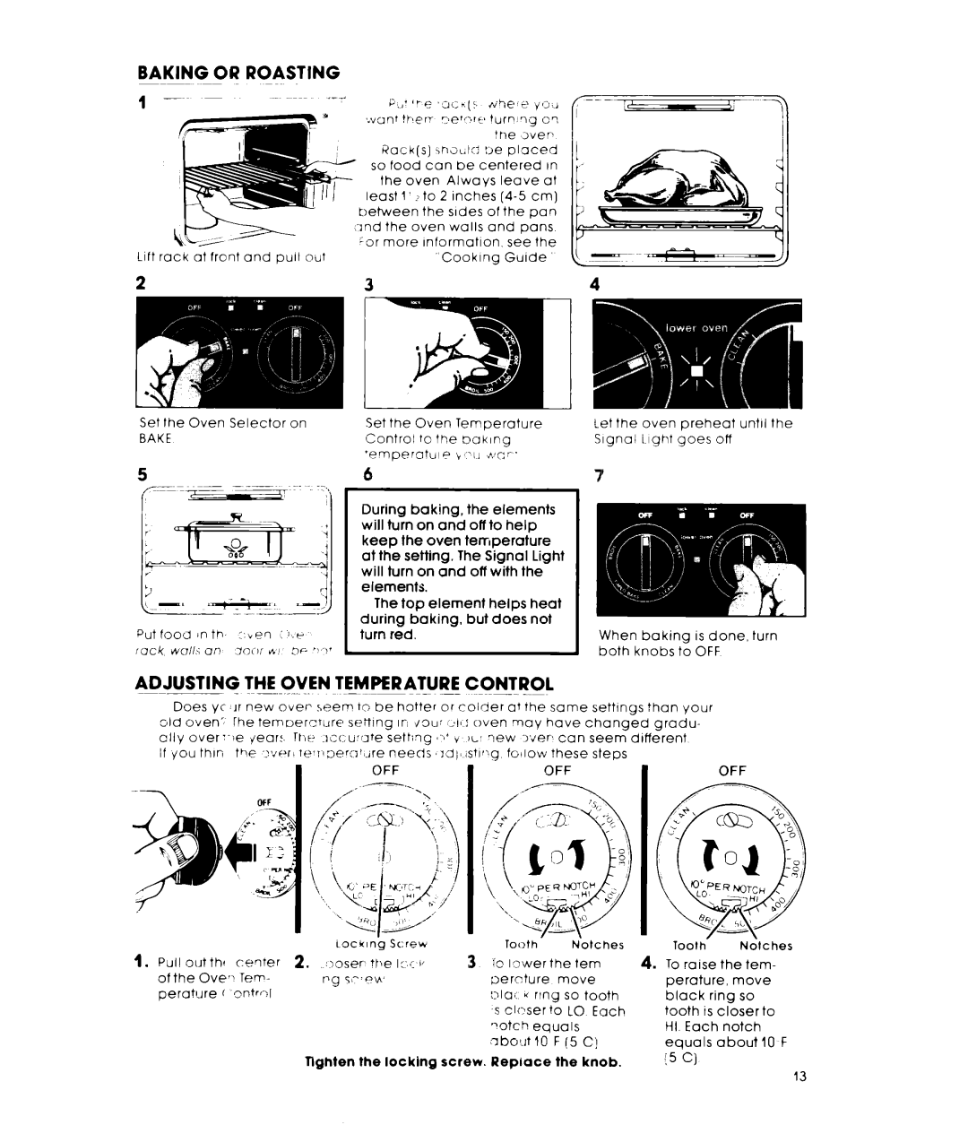 Whirlpool RM275PXL warranty Adjusting the Oven Temperature Control, Bake 