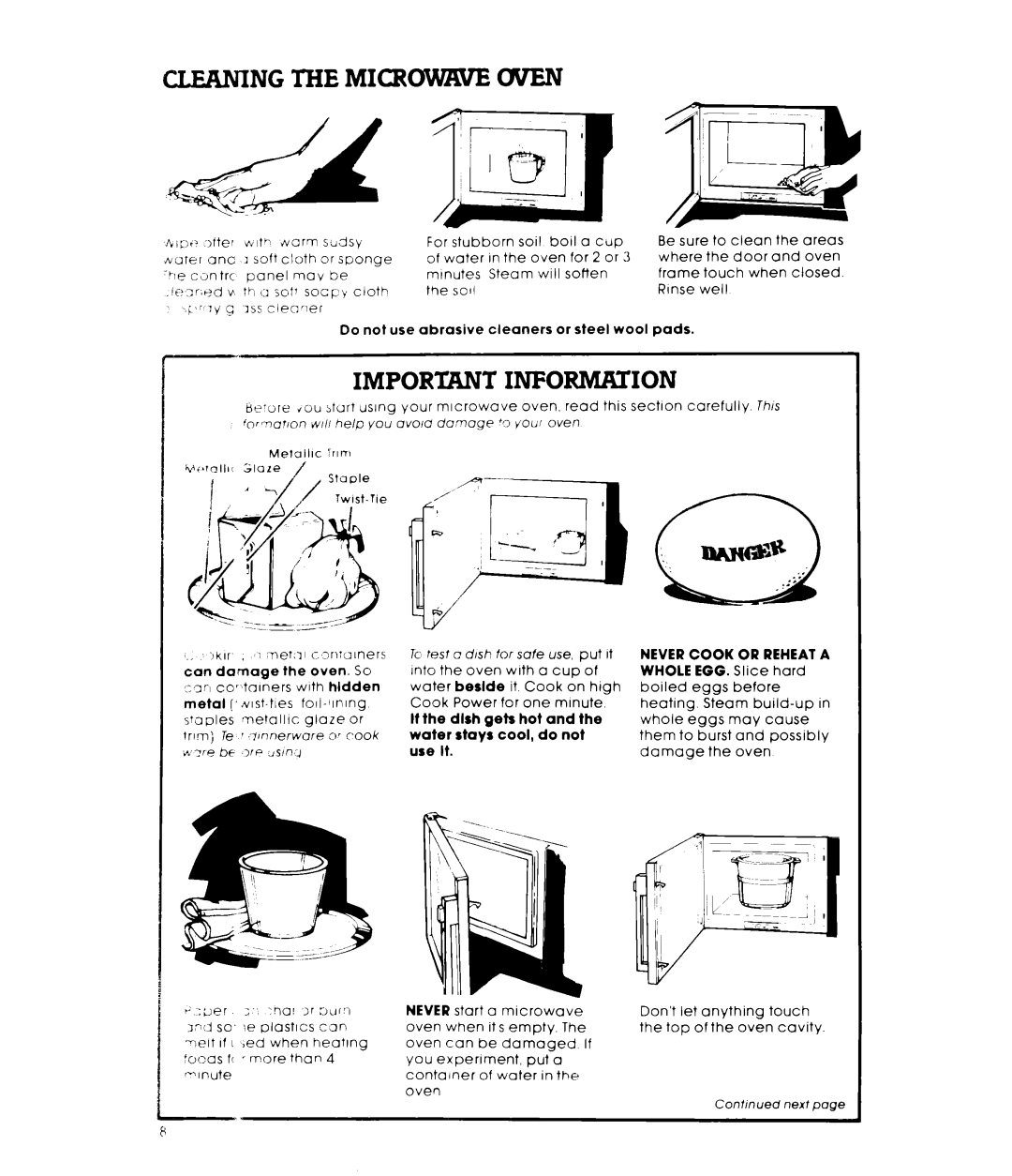 Whirlpool RM275PXL warranty Cleaning the Microwwe Uven, IMPOR’ICANT Informktion 