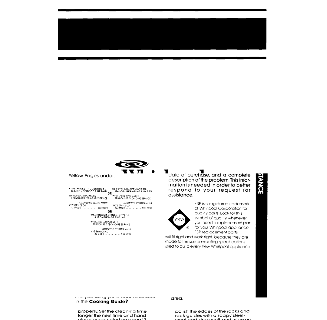 Whirlpool RM278BXP manual Whirlpool 