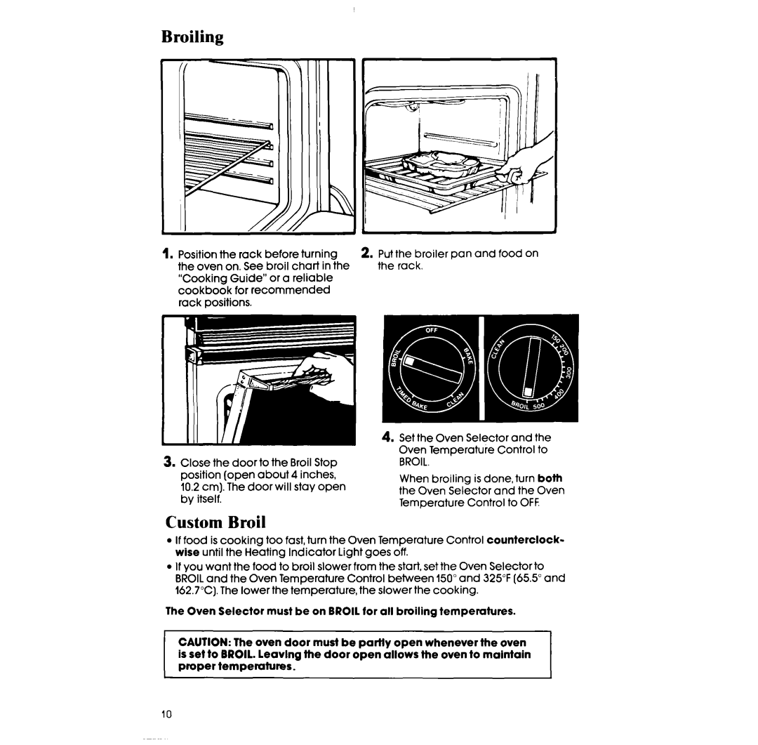 Whirlpool RM278BXS manual Broiling, Custom Broil 