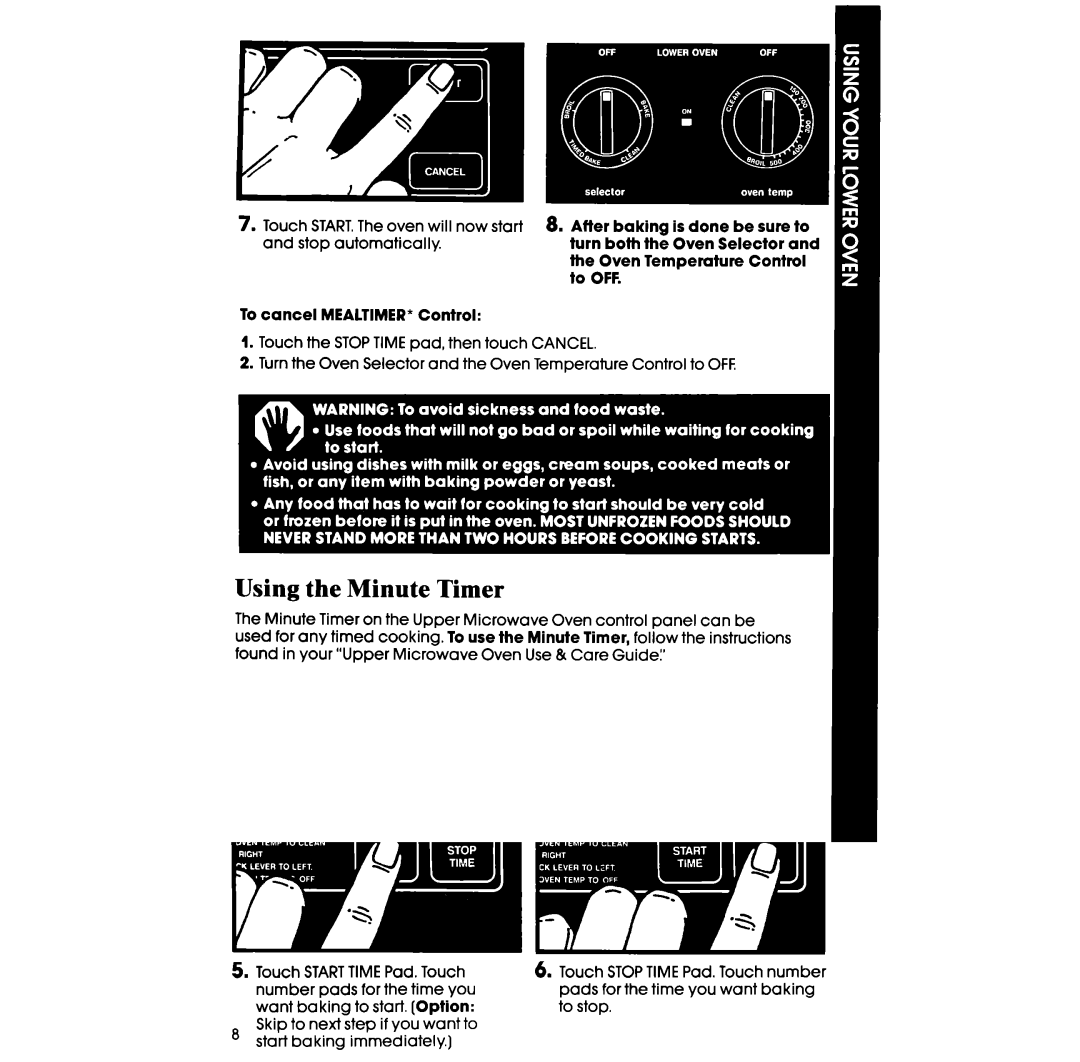 Whirlpool RM278BXS manual Using the Minute Timer 