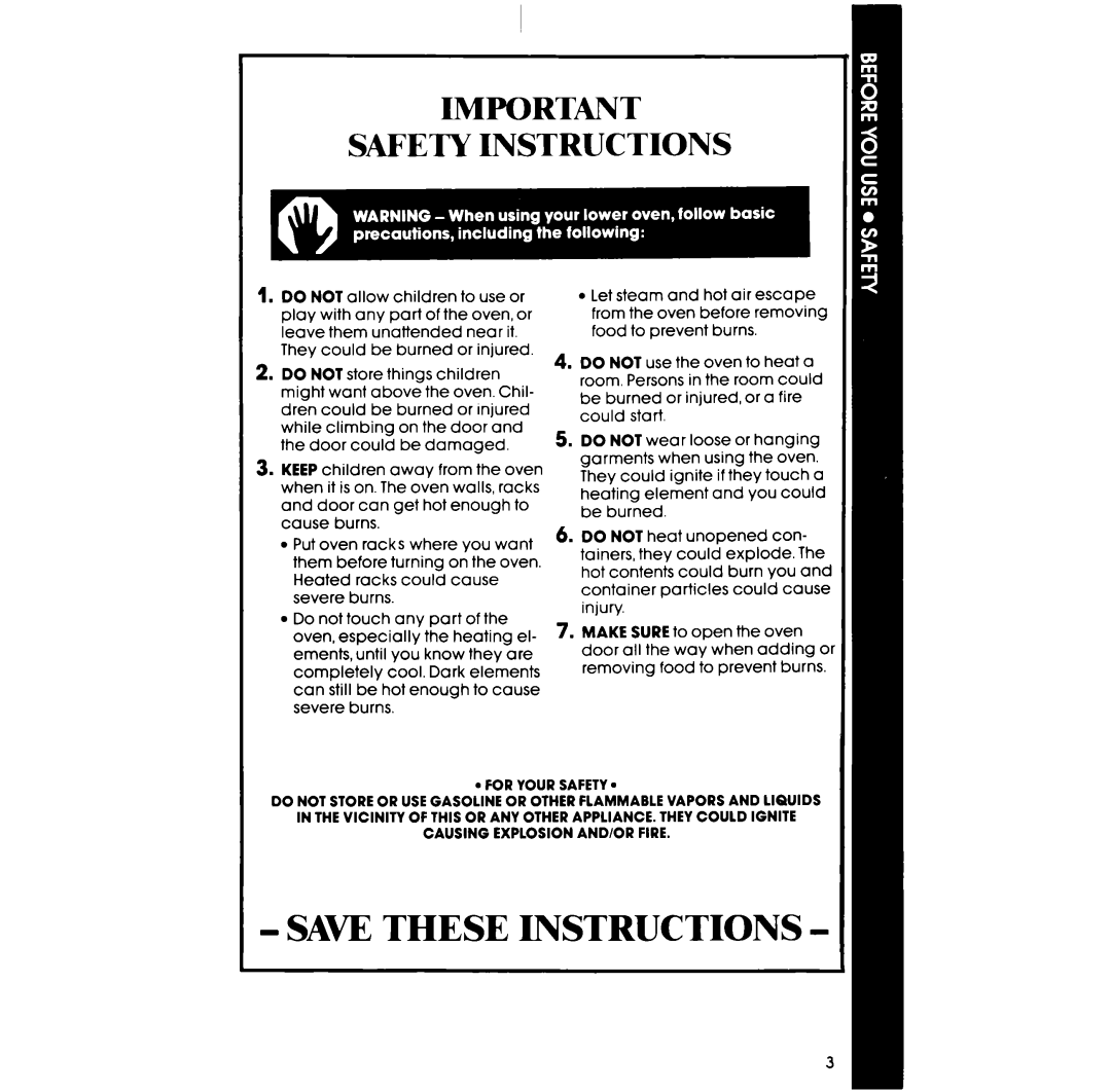 Whirlpool RM278BXS manual Saw These Instructions, Safety Instructions 