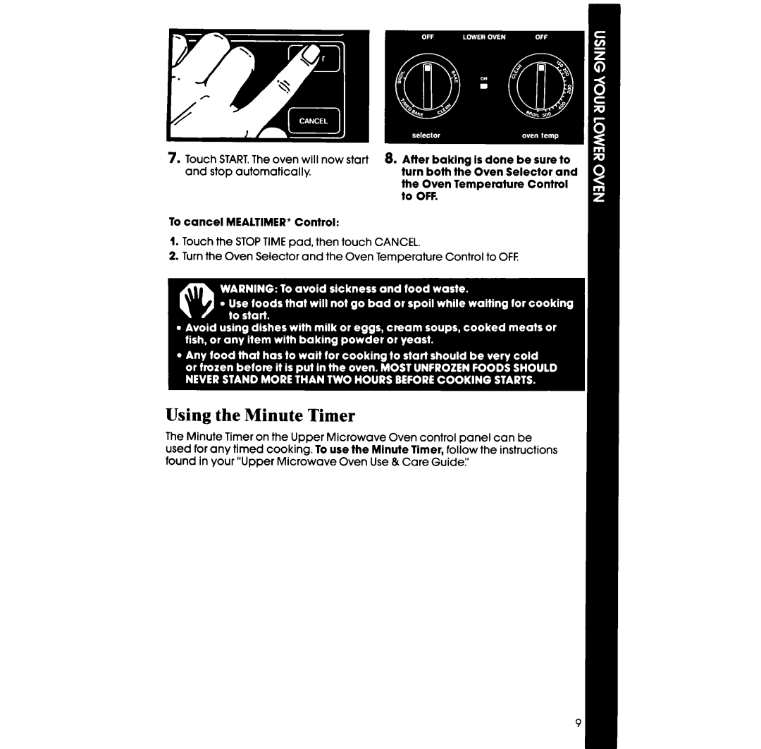 Whirlpool RM278BXS manual Using the Minute Timer 