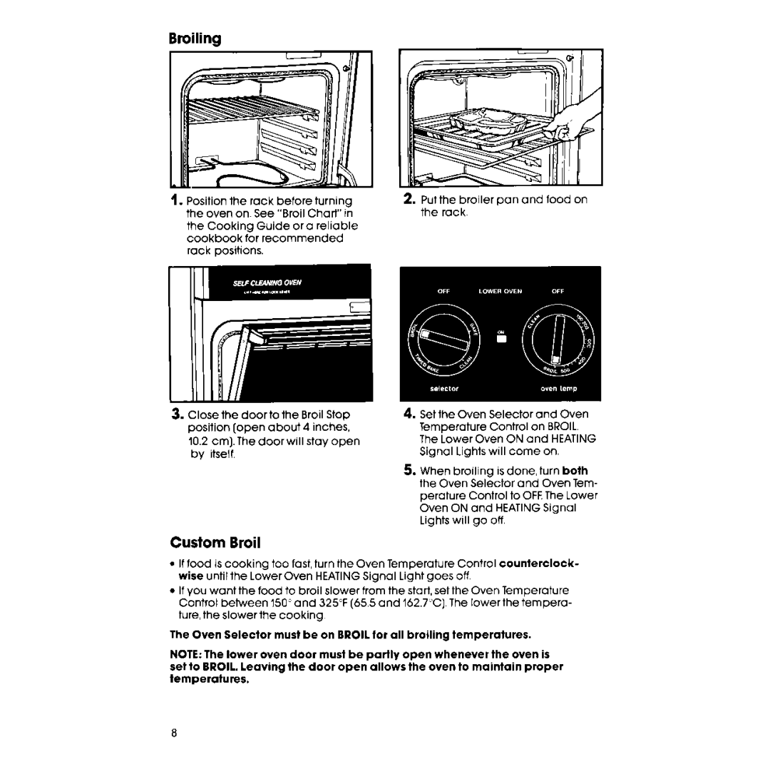 Whirlpool RM278BXV manual Broiling, Custom Broil 