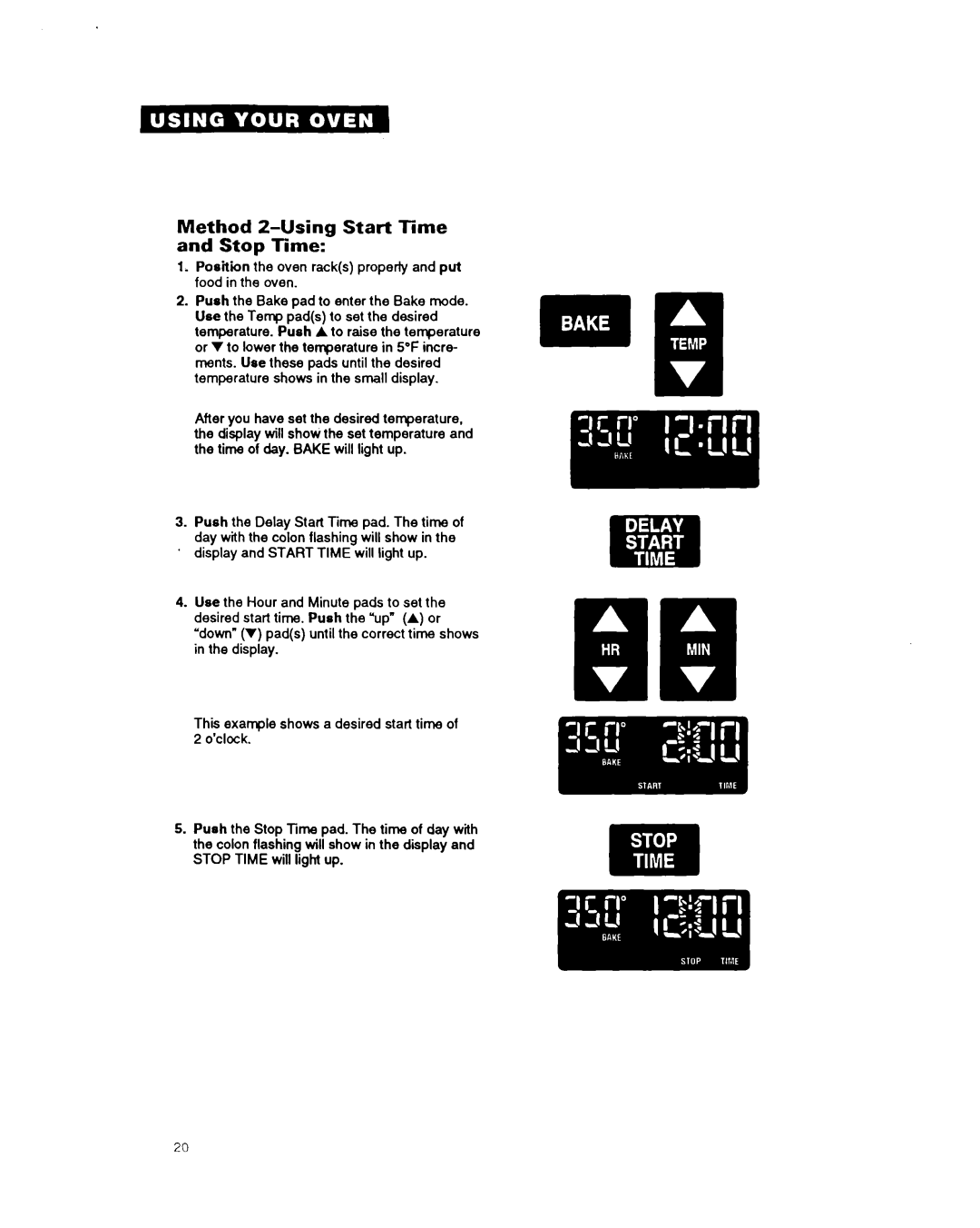 Whirlpool RM280PXA warranty Method Z-Using Start Time and Stop Time 