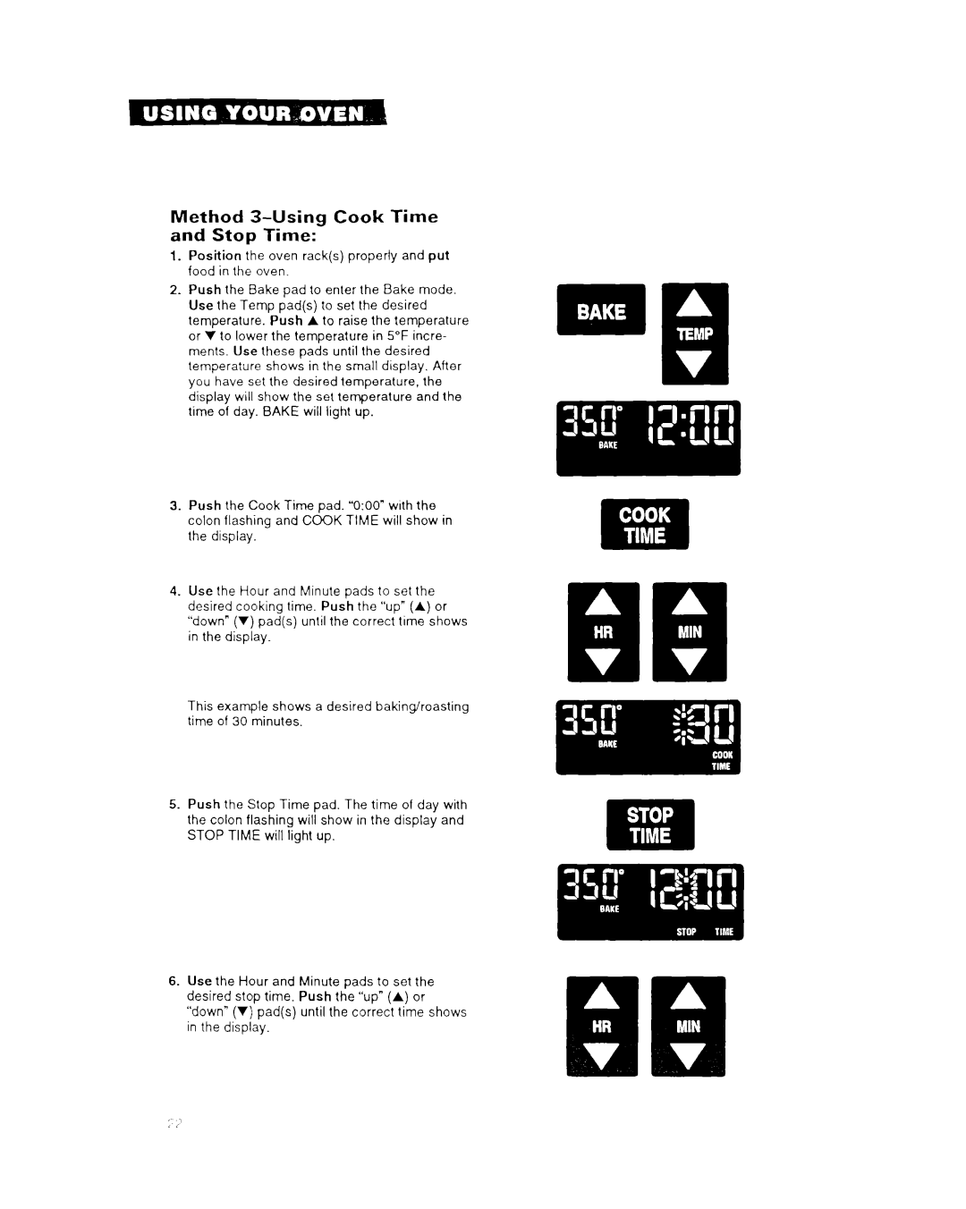 Whirlpool RM280PXA warranty Method 3-Using Cook Time and Stop Time 