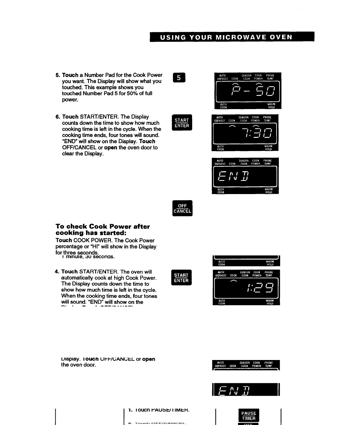 Whirlpool RM280PXB warranty To check Cook Power after cooking has started, To change Cook Power after cooking has started 