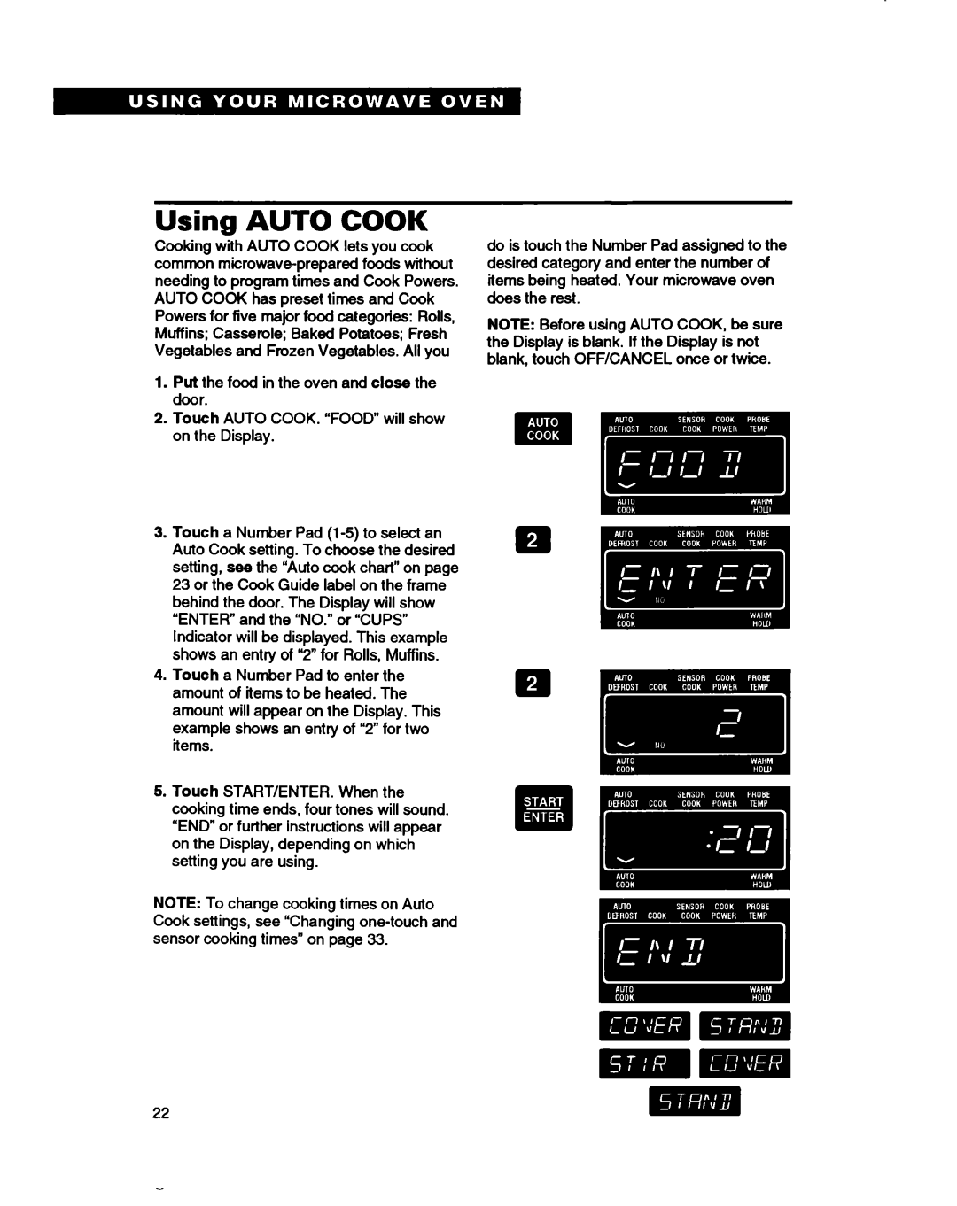 Whirlpool RM280PXB warranty Using Auto Cook 