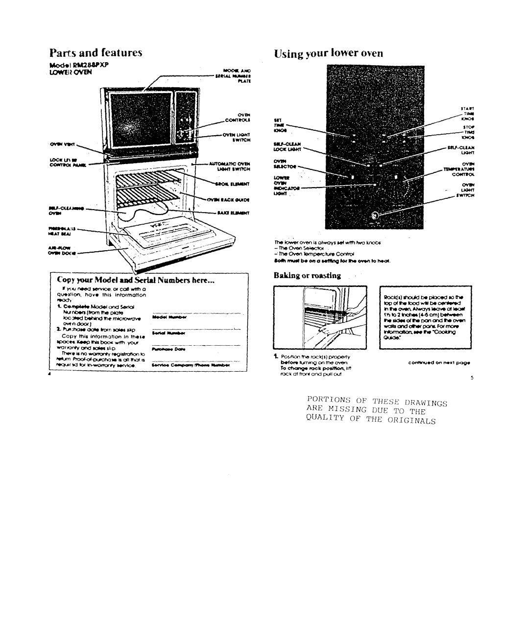 Whirlpool RM288PXP manual Pam and features EizszY 