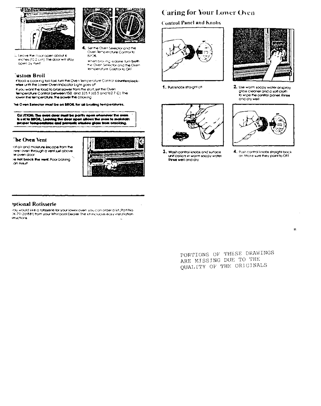 Whirlpool RM288PXP manual ‘on~rol Panel and Knobs 