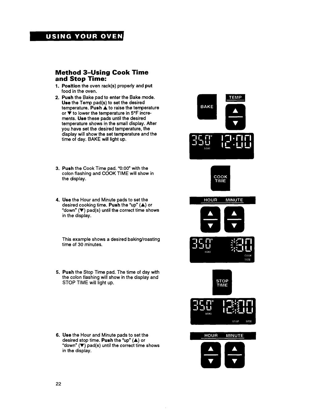 Whirlpool RM770PXA, RM765PXA warranty Method 3-Using Cook Time and Stop Time 