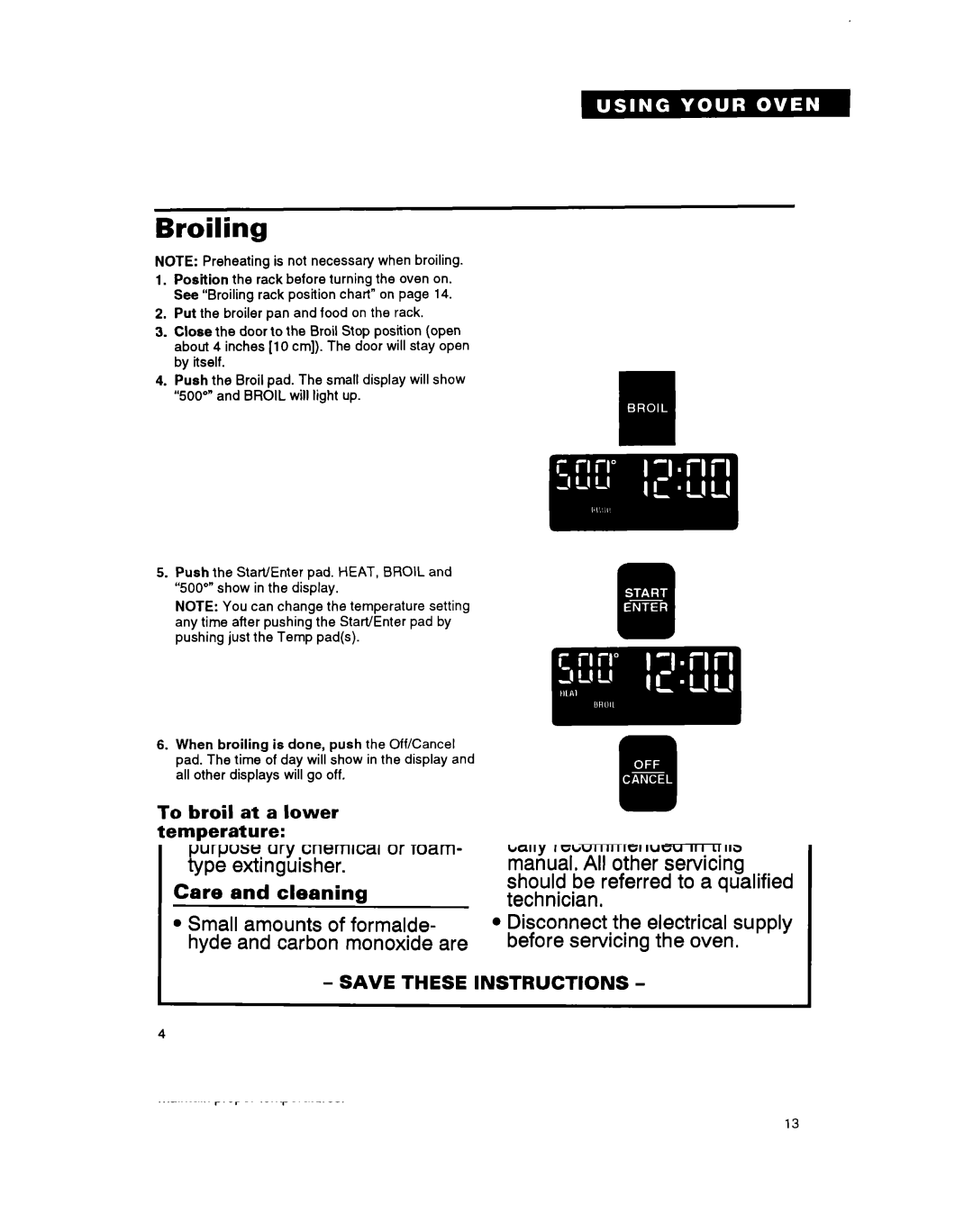 Whirlpool RM765PXB, RM770PXB warranty Broiling, To broil at a lower temperature 