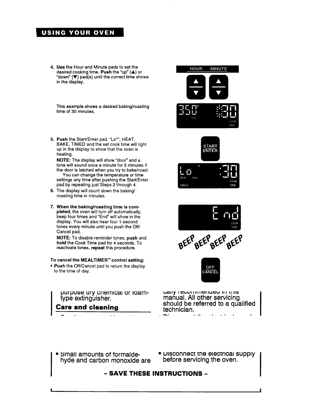 Whirlpool RM770PXB, RM765PXB warranty Method 2-Using Stop Time 